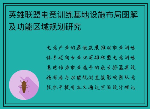 英雄联盟电竞训练基地设施布局图解及功能区域规划研究